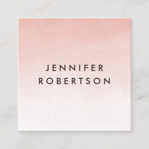 Modern Blush Ombre Watercolor Cartão de Visita