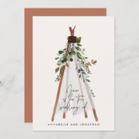 Modern bohemian teepee botanical rustic backyard