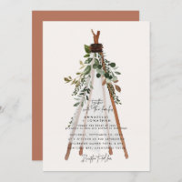 Modern bohemian teepee botanical rustic backyard