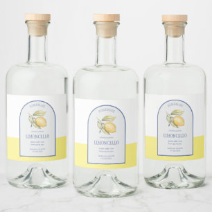 Modern Boho Arch Lemons Limoncello Bottle Casament