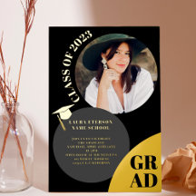 Modern boho circunda chic preto 5 fotos graduação