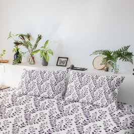 Modern Boho Floral Pattern Plum White