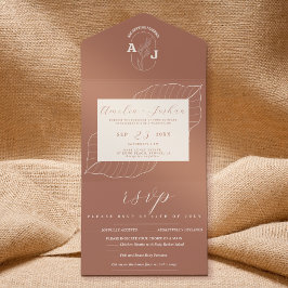 Modern Boho Floral Terracotta Queimou Casamento La
