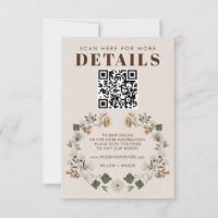 Modern Boho Folk Wedk RSVP Detalhes do Código QR
