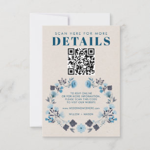 Modern Boho Folk Wedk RSVP Detalhes do Código QR