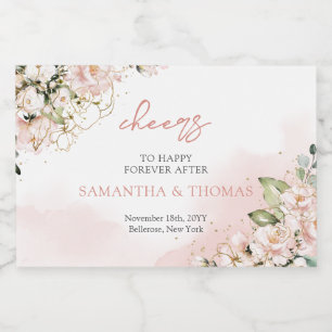 Modern Boho pincelada cor-de-rosa dourado floral