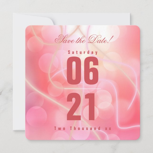 Modern Bokeh Candy Cotton Rosa com Tipografia (Frente)