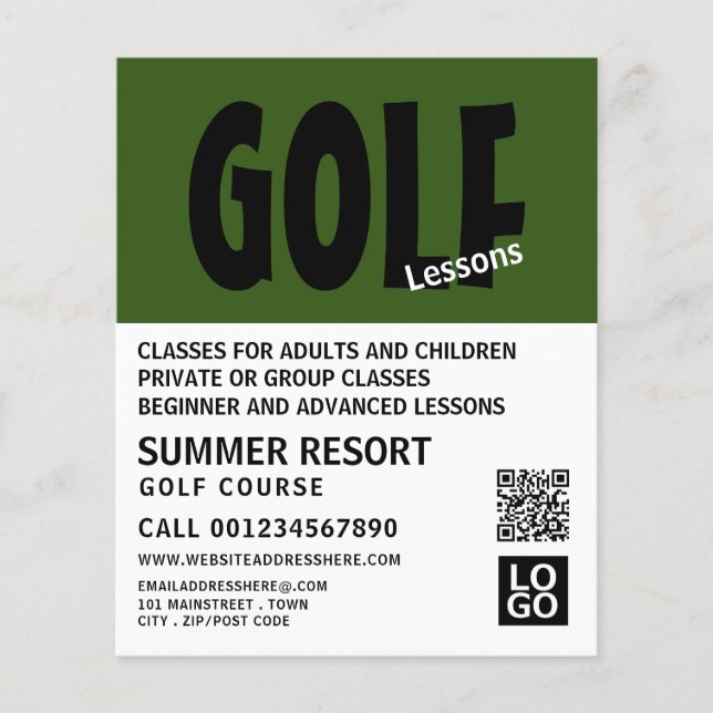 Modern Bold, GoIf Lesson Advertising Flyer (Frente)
