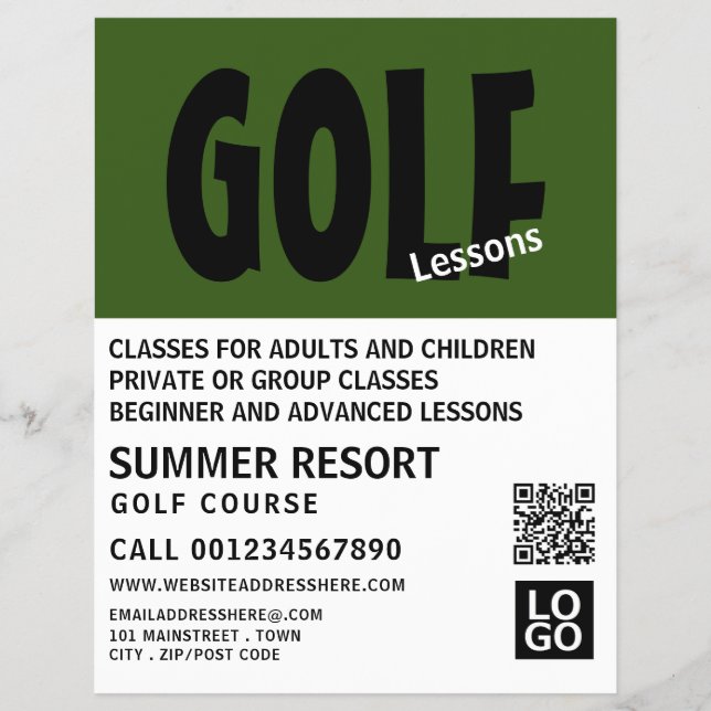 Modern Bold, GoIf Lesson Advertising Flyer (Frente)