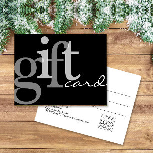 Modern Bold Typography Black Add Logo Gift Card