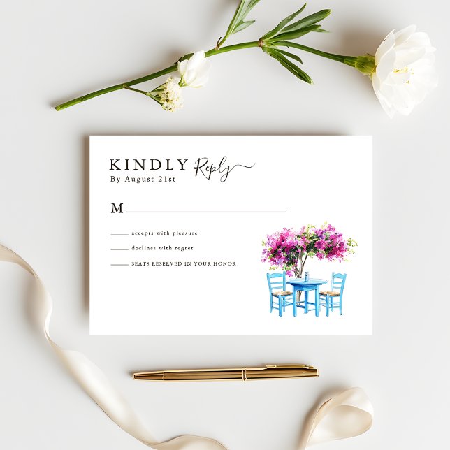 Modern Bougainvillea Destination Wedding RSVP (Criador carregado)