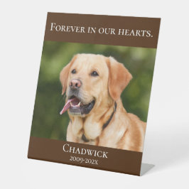 Modern Brown Add Photo Pet Memorial Sign