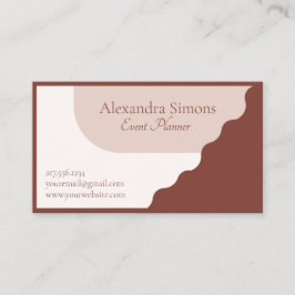 Modern Brown Beige Boho Retro Cartão de visita