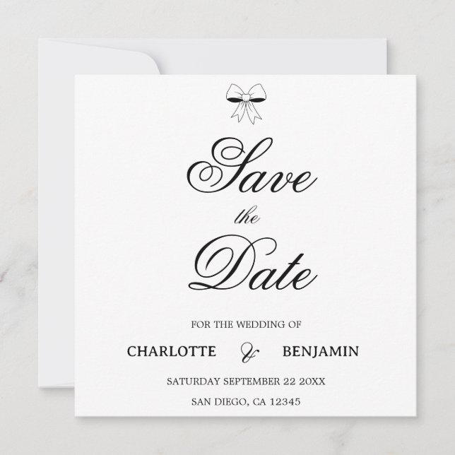 Modern Burgundy Script Ivory Bow Chic Wedding Card (Frente)