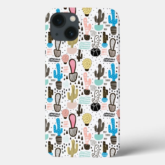 Modern Cactus Geometric Pattern (Verso)