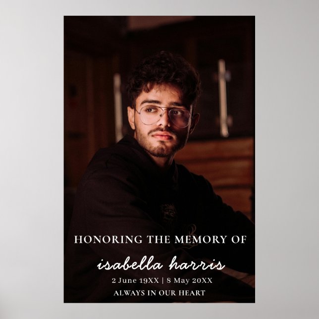 Modern Celebration of Life Memorial Poster (Frente)