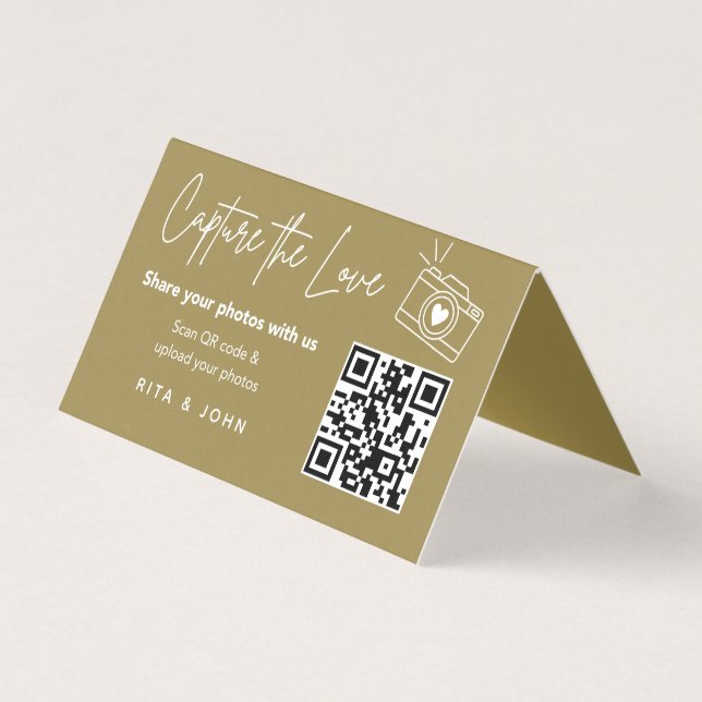 Modern Chic Capture The Love QR code Folded Card (Frente)