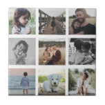 Modern Chic Family Photo Collage Keepsakendy<br><div class="desc">Azulejo de colagem de fotos minimalista simples e moderno em uma grade de fotos amigável do Instagram. Perfeito como um bem-estar familiar,  uma doce memória para a sua bestidade,  ou um dom precioso para os avós.</div>