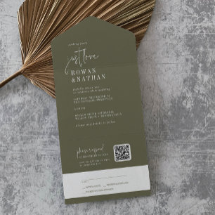 Modern Chic Olive Green Apenas Adora Casamento de