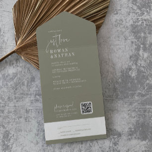Modern Chic Sage Green Apenas ama Casamento de Cód