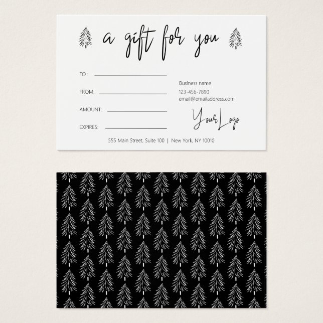 Modern Christmas Logo Gift Voucher (Frente & Verso)