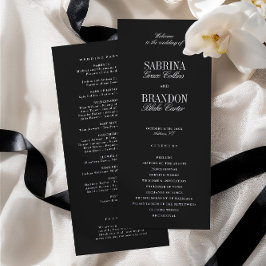 Modern Classic Black Wedding Ceremony Program