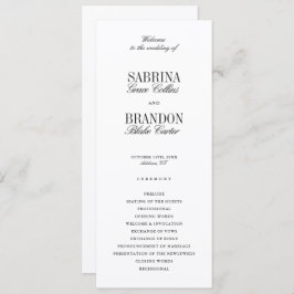Modern Classic Black Wedding Ceremony Program