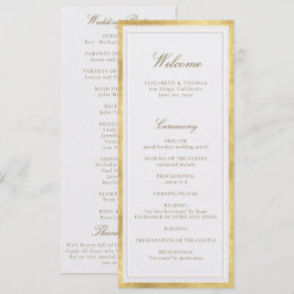 Modern Classic Pearl Gold Formal Wedding Program