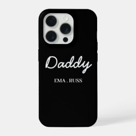 Modern Dad Kids Names Father's Day Script Black
