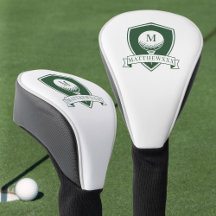 Modern Dark Green and White Initial Name Monogram