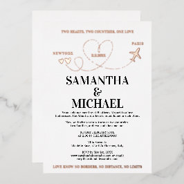 Modern Destination Wedding Airplane Heart