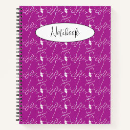 Modern Dog Profile Pattern Pink Custom Spiral