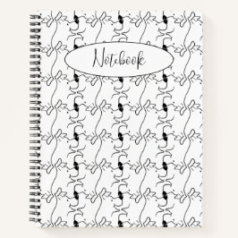 Modern Dog Profile Pattern White Custom Spiral