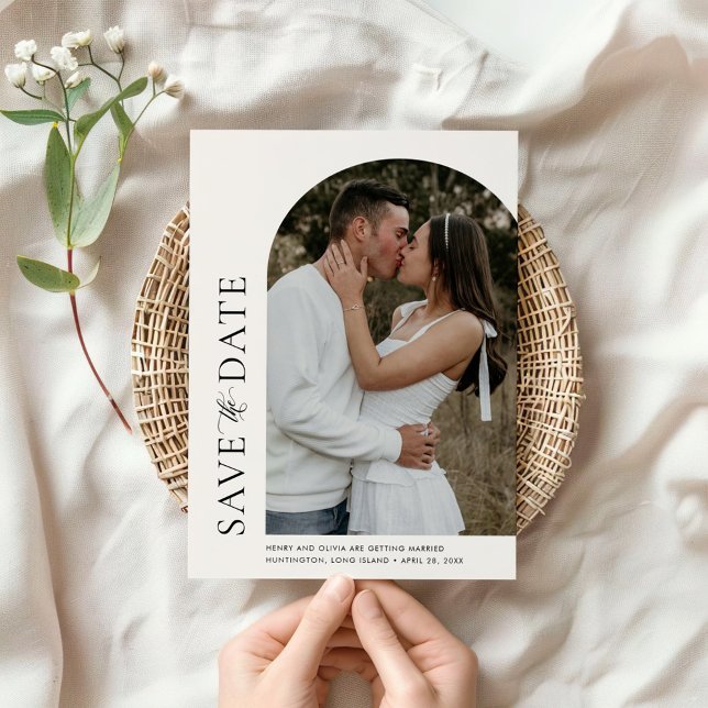 Modern Dome Off Center Foto Salvar Cartão de Data (Criador carregado)