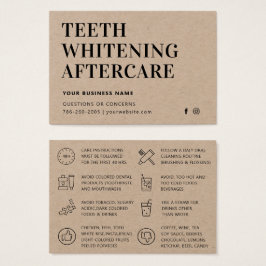 Modern Eco Kraft Teeth Whitening Aftercare Card