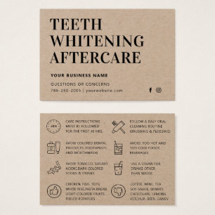 Modern Eco Kraft Teeth Whitening Aftercare Card