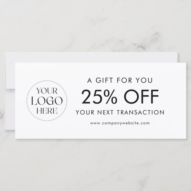 Modern Elegant Business Logo Discount Card (Verso)