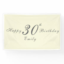 Modern Elegant Cream 30th Birthday Party