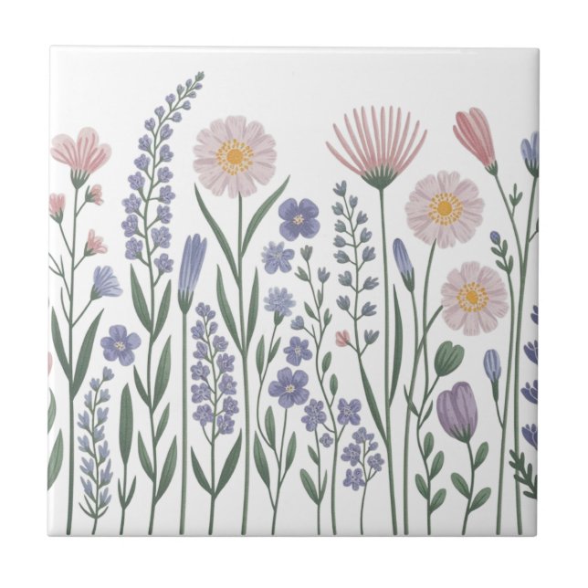 Modern elegant cute girly simple wildflowers  (Frente)