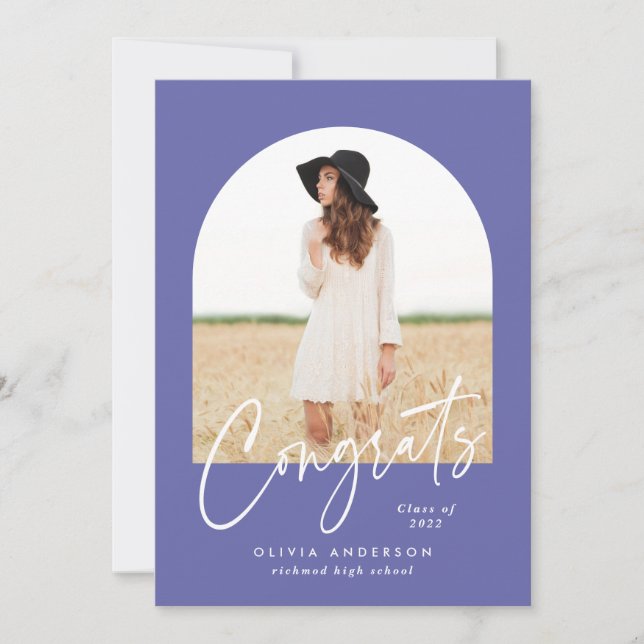 Modern elegant photo typography purple graduation (Frente)