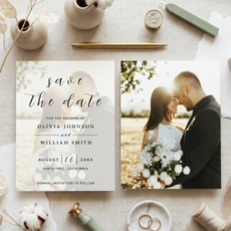 Modern Elegant Photo Wedding Save the Date