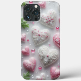 Modern elegant pink white heart valentine 