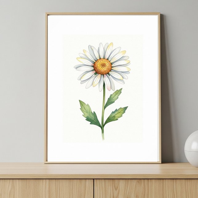 Modern Elegant Poster with Daisy Flower  (Criador carregado)