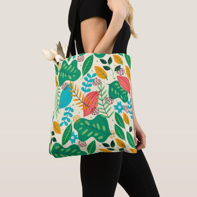 Modern Elegant Trendy Decorative Tote Bag (Close Up)