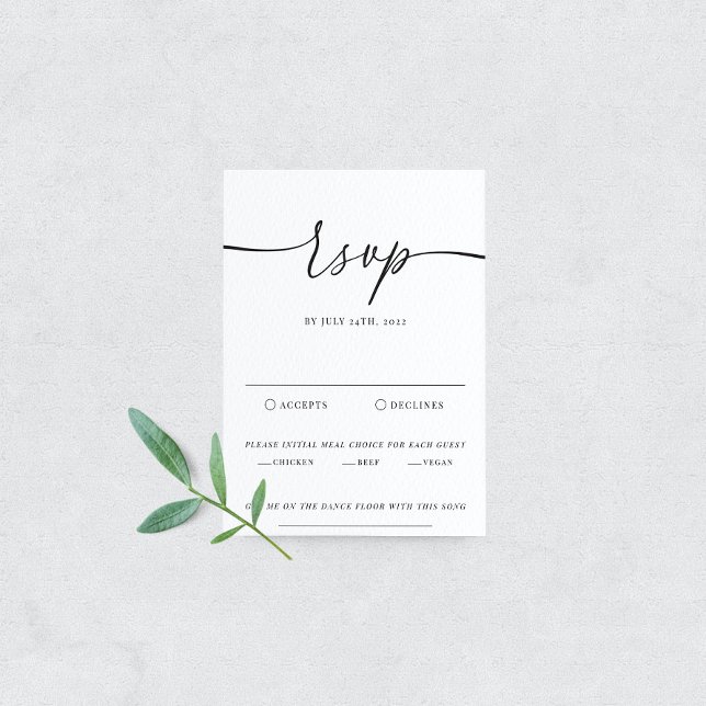 Modern Elegant Wedding RSVP Card (Criador carregado)