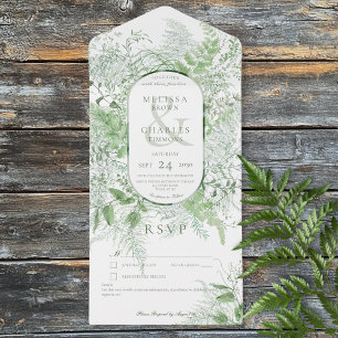 Modern Fern Green Foliage White Sem Janto