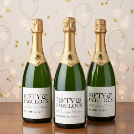 Modern Fifty and Fabulous Bold 50th Birthday