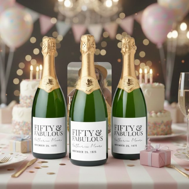 Modern Fifty and Fabulous Bold 50th Birthday (Criador carregado)