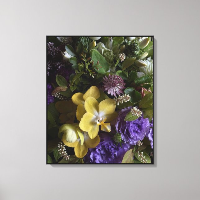 Modern Floral Bouquet Wrapped Canvas Wall Art (Frente)