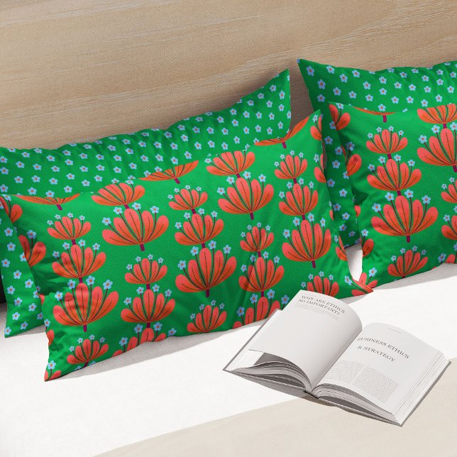Modern Floral Pattern in Green and Salmon (Criador carregado)